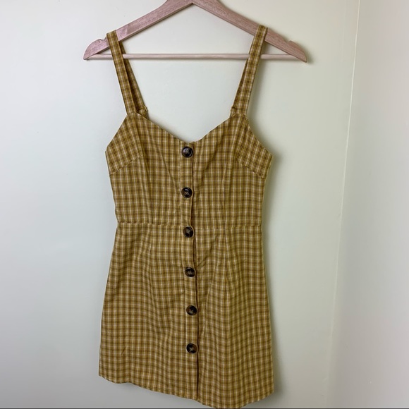 NWT REVOLVE Superdown Millie Button Up Dress in Yellow Plaid | Size XS - Picture 12 of 15